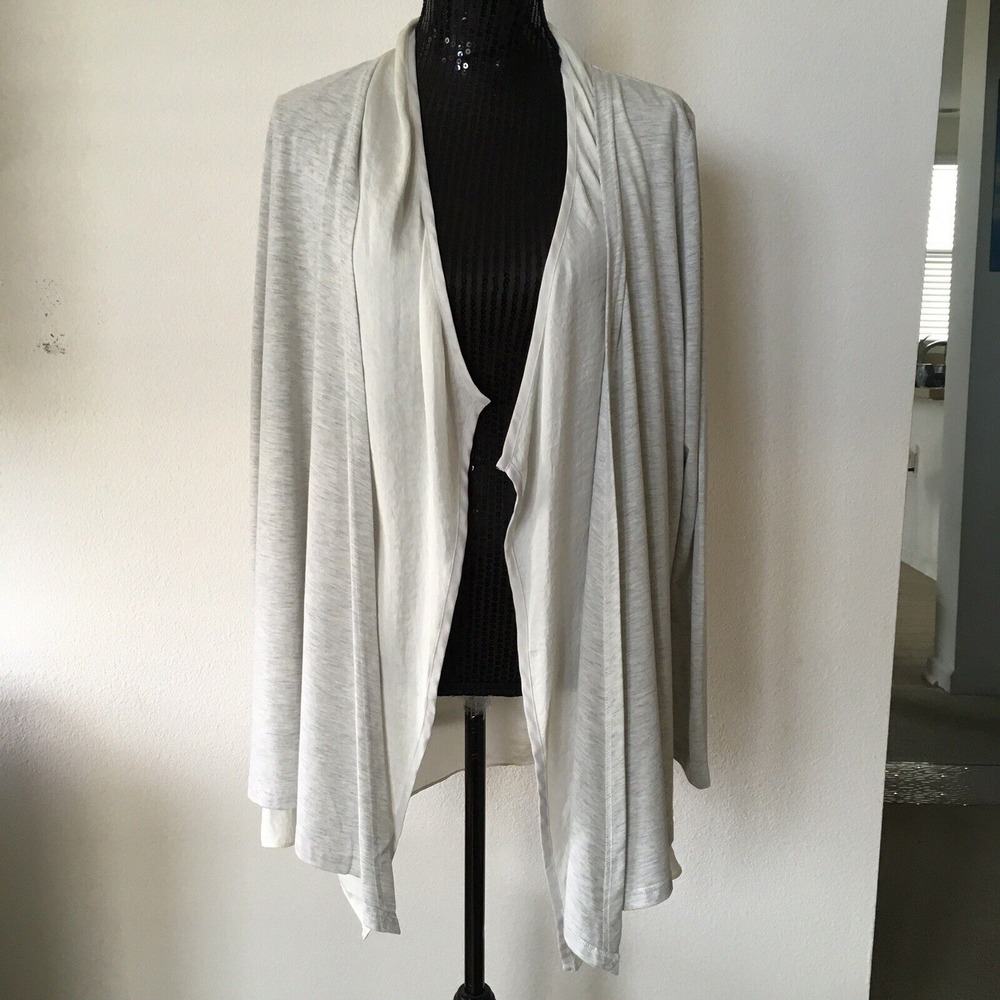 Anthropologie Lili's‎ Closet Cardigan Gray Long Sleeve Open Drape Front Size Med